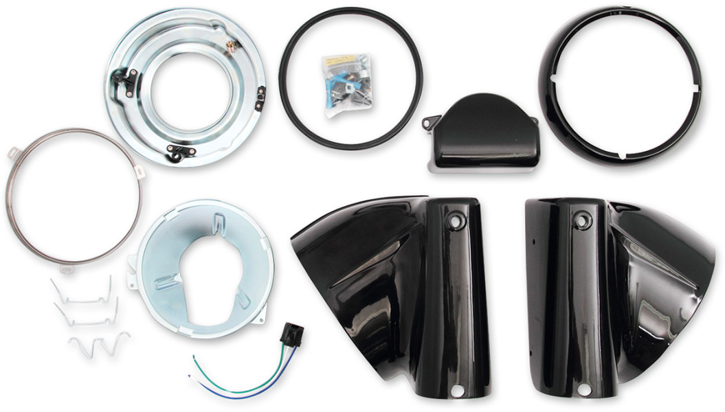 FLH Style Headlight Nacelle Kit For Softail / Black – Torch Industries